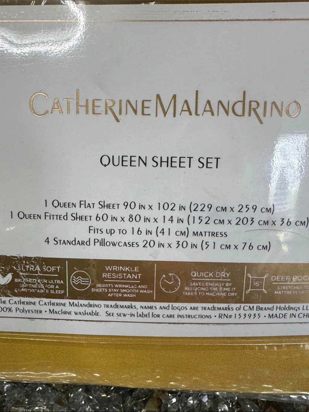 Catherine Malandrino 6 piece Queen Sheet Set - Mustard Yellow NEW